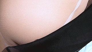 Sexy Brunette Maddy Gets Her Pantyhose Ripped Open and Panties Pulled to the Side and Gets Fucked by Black Cock