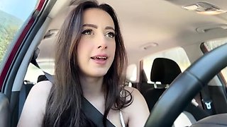 A Young French Girl Masturbates In The Car