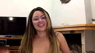 Beautiful teen brunette Jessica Sinn masturbates