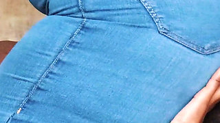 Face Crushed in Tough Jeans