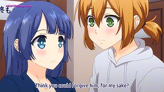 Blue haired anime beauty finally surrenders and gets filled