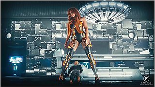 A Tall Goddess Dominates Little Man Before Absorbing His Size