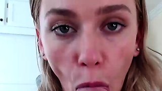 Big tit brunette MILF sucks and tit fucks a big cock