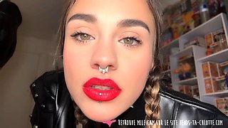 Stunning French TS Dominatrix Trains Submissive Slave