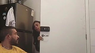 My hubby left, I went to my neighbor's building (he's in a wheelchair) to take a bathroom, I got naughty, I let the perv screw my slit until he came (TOTAL VID ON CRIMSON)