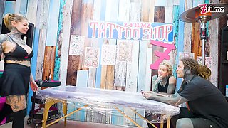 Inked Lovers Big Dick Foursome Merry's Tattooed Adventure