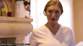 Nuru Rubdown Stacked Ginger-haired Gives The Greatest Doggie Fondles