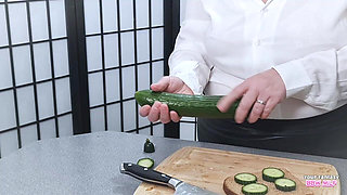Thick Cucumber Satisfies My Mature Married Pussy