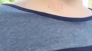 Bbwbootyful flashing ny big boobs outdoors