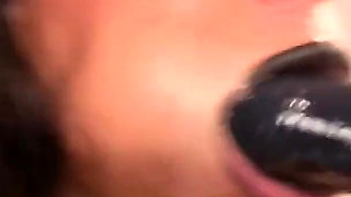 Stretching My Mouth Cock Deep Into My Devilish Throat, Uvula, Big Mouth, Long Tongue, Big Tits, and Saliva on My Face