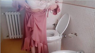 My Stepaunt On Toilet