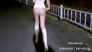 Obedient, Lustful Young Wife in High Heels, Ankle Boots, Stockings, Outdoor Exposure, Car Jerk, Sex Scenes