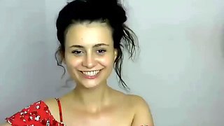 Turkish teen downblouse striptease on webcam