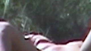 Amateur in the nude sunbath covered