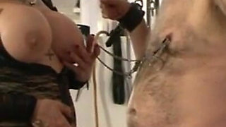 Humiliating small penis punishment with big boobs