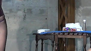 Tug-of-war with Clothespins on Balls by Two Masochists, Mistress Enjoys Watching Skin of Their Balls Stretch