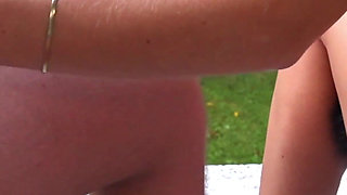 Balcony Sandal Shoejob: Long Toenails Dangle & Pump You Over the Edge!