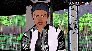 Neha Bhabhi Hot Desi Aunty Gets Drenched in Rain - Hindi Sex Scene with Stepmom