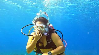 Scuba diving, underwater fuck, diving