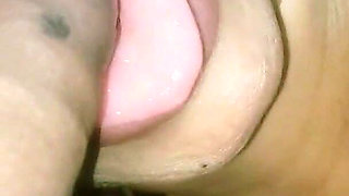 A MILF Gives a Blowjob Using Only Her Big, Tasty Tongue, and in the End Swallows All the Cum.