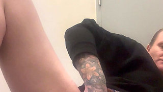 Nurse fists pussy in park bathroom on supper break!
